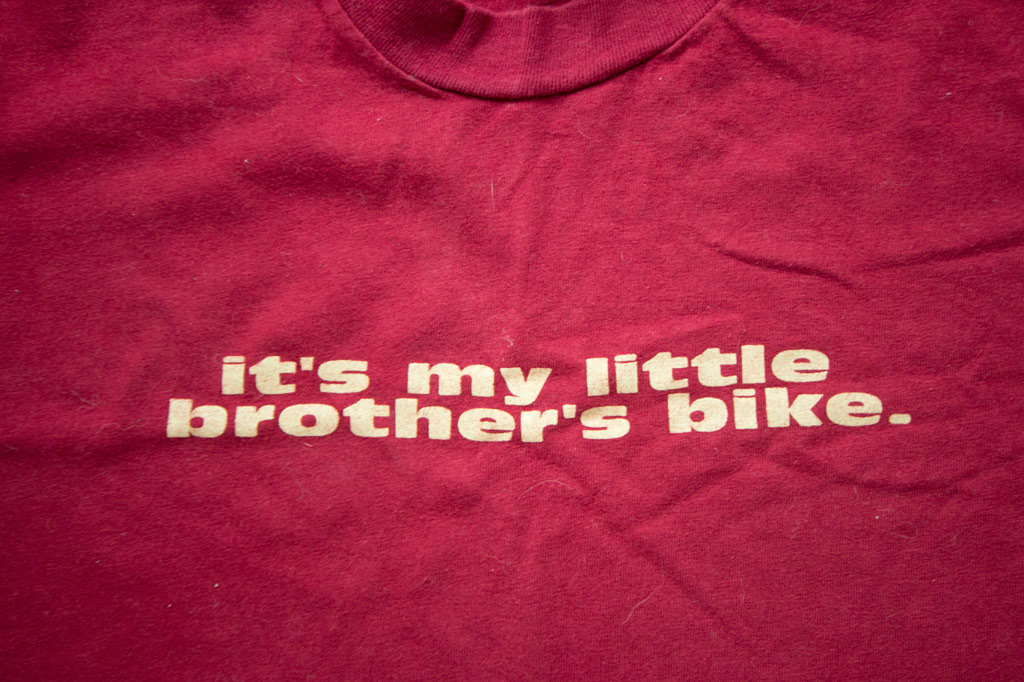 "It's my little brother's bike" tee shirt by PLAY Clothes