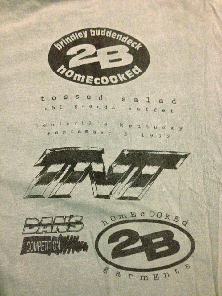 The front of the 1992 Tossed Salad contest tee by 2B